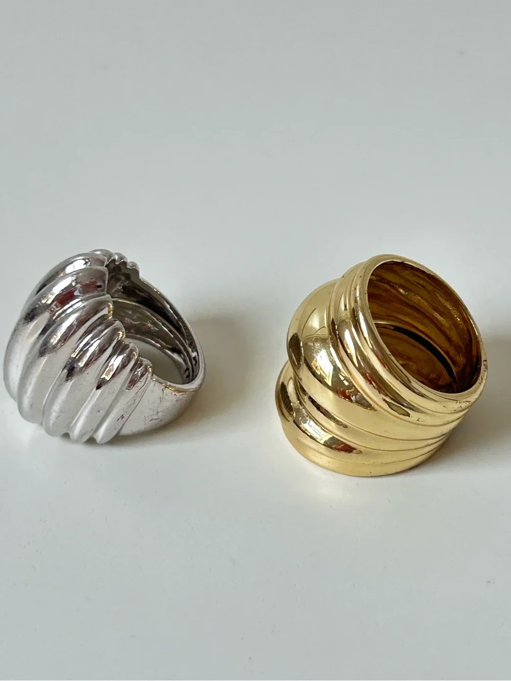 Gold & Silver Costume 2pc Ring Set
